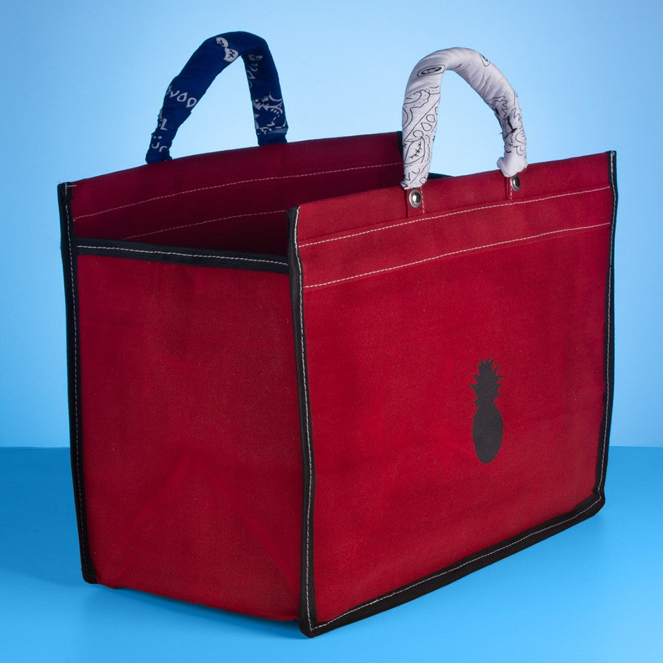 RED CANVAS BAG WITH BANDANAS IN RANDOM COLORS
