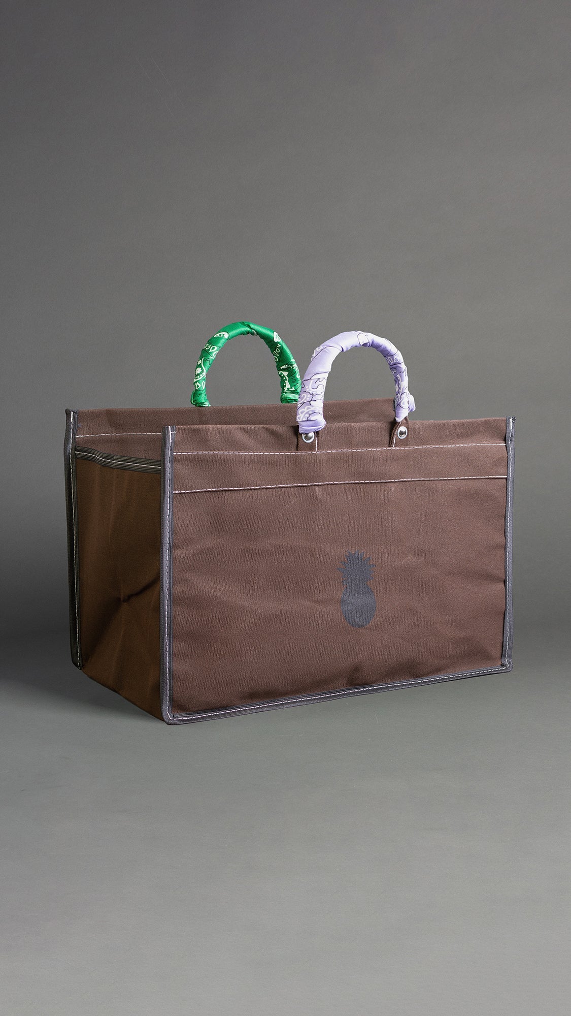BROWN CANVAS BAG WITH BANDANAS IN RANDOM COLORS