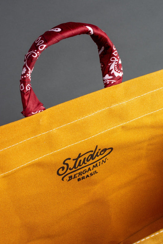 MUSTARD CANVAS BAG WITH BANDANAS IN RANDOM COLORS