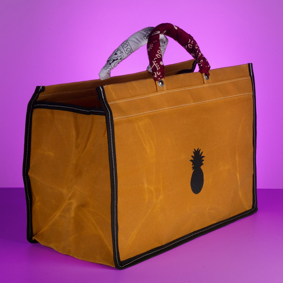 MUSTARD CANVAS BAG WITH BANDANAS IN RANDOM COLORS